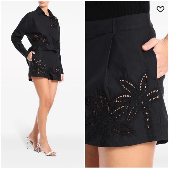 Hemant And Nandita Lani black cotton mini shorts